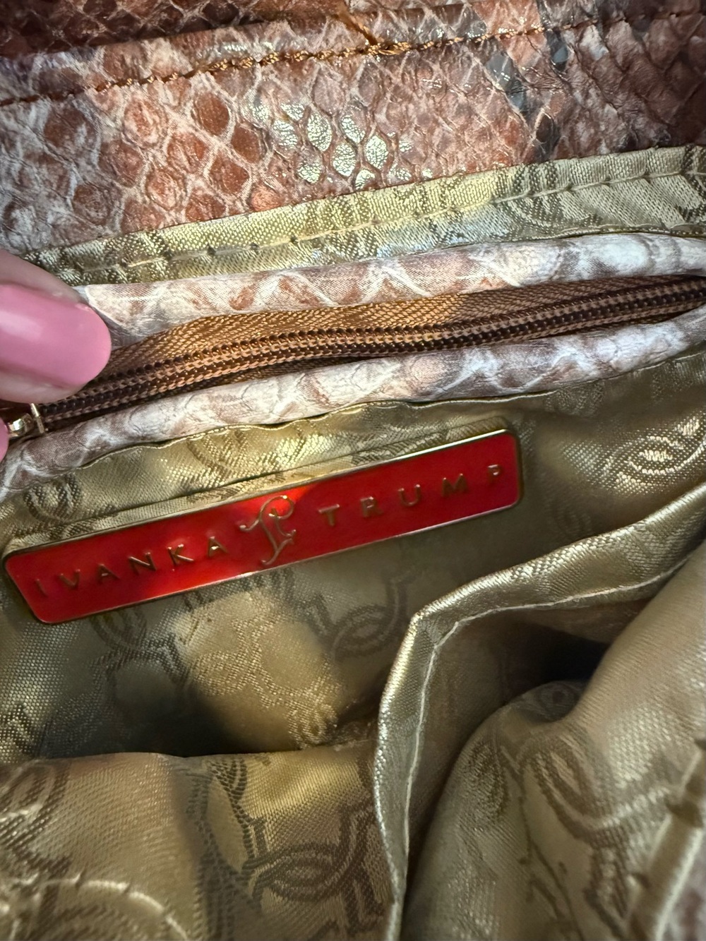 Ivanka Trump Python Print Crossbody Bag - Picture 3 of 3